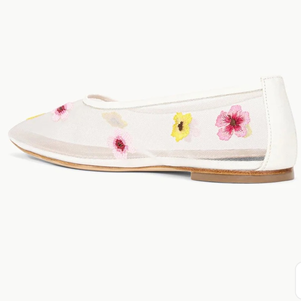STAUD ALBA BALLET FLAT floral MESH Leather Trim Minimalist Design EU 36.5 new - Picture 6 of 11